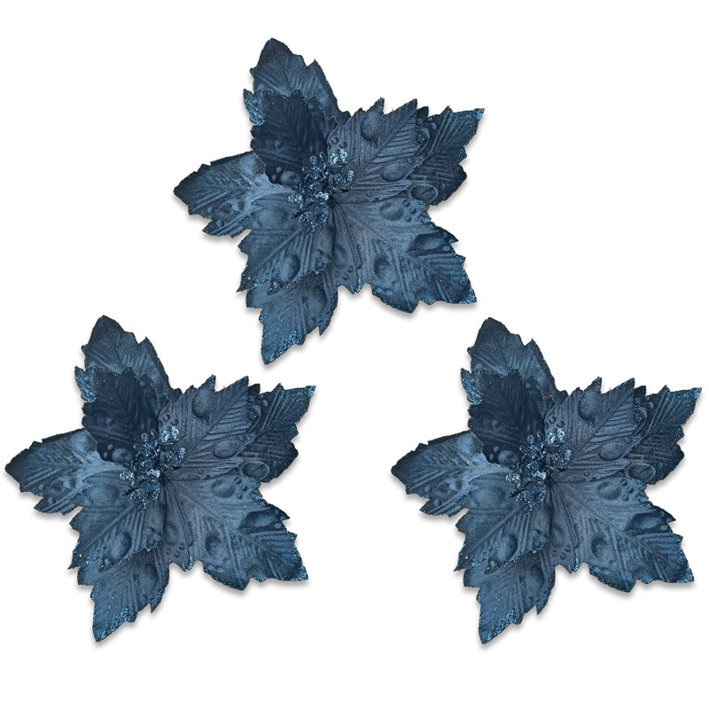 Piquet à poinsettia de 25 cm, Marine