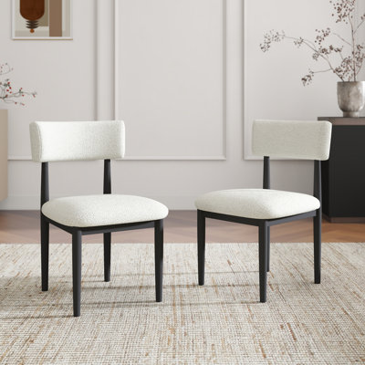 Ensemble de salle à manger 5 pièces Edo avec table à tréteaux ronde et 4 chaises rembourrées