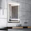 Miroir de salle de bain à DEL, miroir de meuble-lavabo lumineux, fixation murale avec bouton tactile intelligent, horizontalement et verticalement, imperméable, à brancher