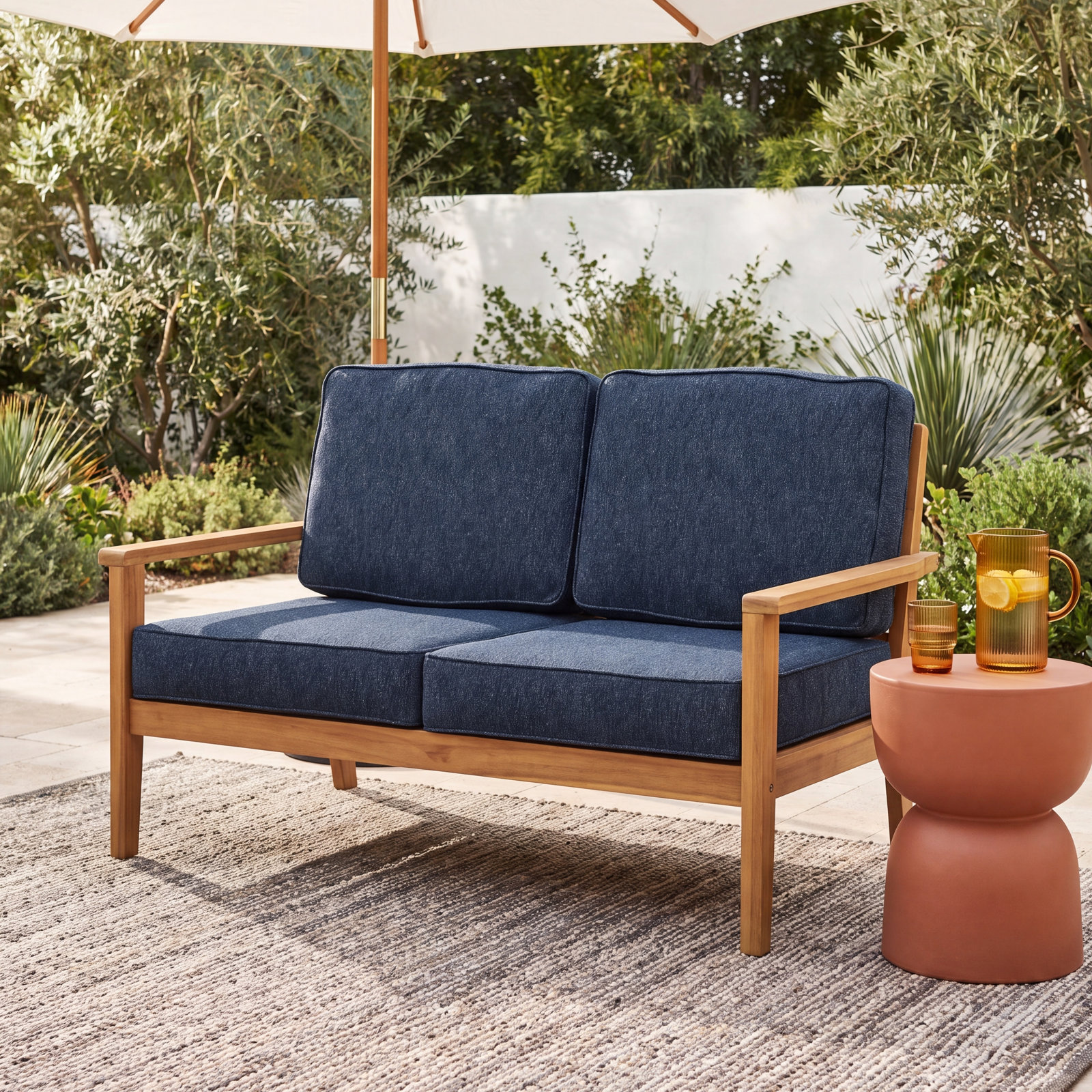 24" Sunbrella® Seat and Back Cushion, Improve Indigo Sunbrella®