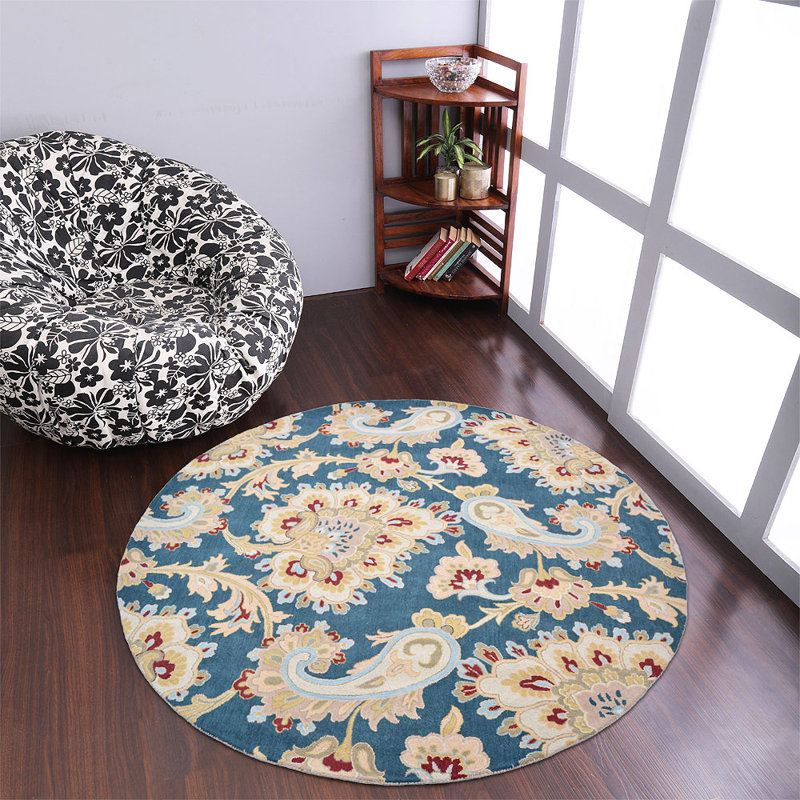Akain Hand Tufted Wool Eco-Friendly Area Rugs - Floral Modern Design, High Pile Thick Handmade Anti Skid Area Rugs for Living Room, Bed Room