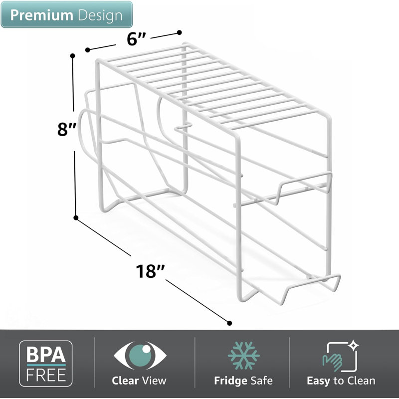 Distributeur de canettes pour réfrigérateur, capacité de 12 canettes, lot de 1