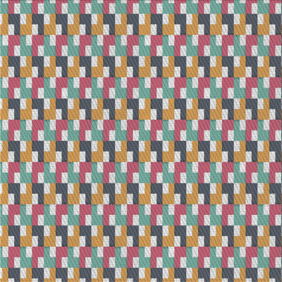 Tapis jaune/rouge/vert à motifs
