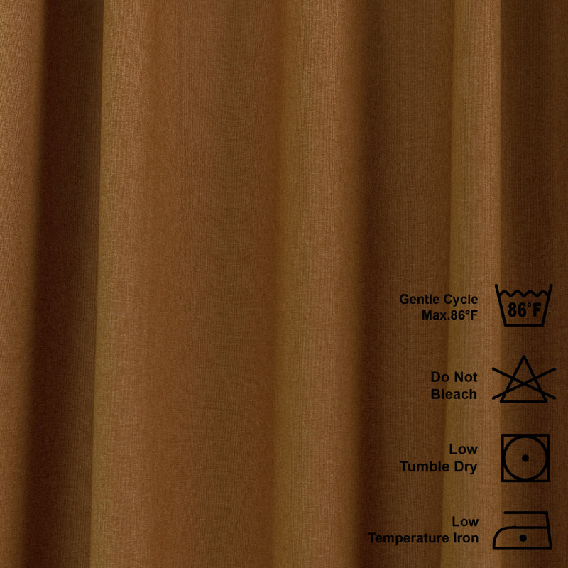 Room Darkening Single Curtain Panel, 260cm Width x 295cm Drop, Orange