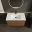 Ensemble de meuble-lavabo brun 36 po avec lavabo à poser en résine, ensemble d'armoires de salle de bain 2 portes