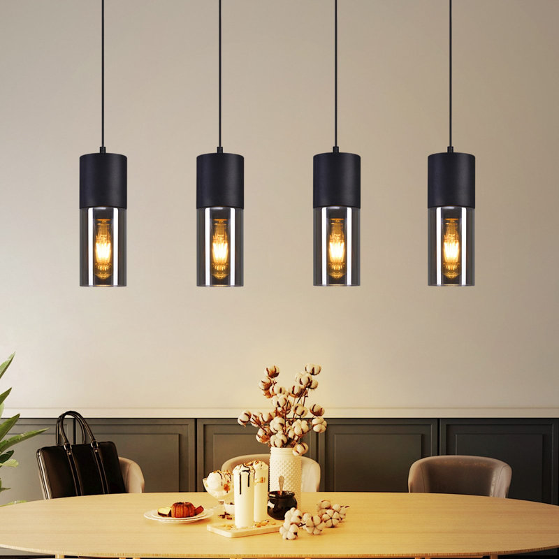 4 - Light Matte Black Kitchen Island Pendant