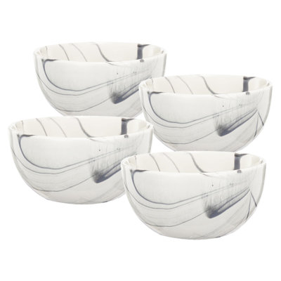 Artist Fare Bowls - Set of 4 - White/Gray