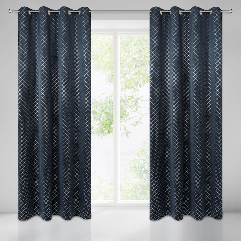 Hasnath Eyelet Blackout Curtain, Marine