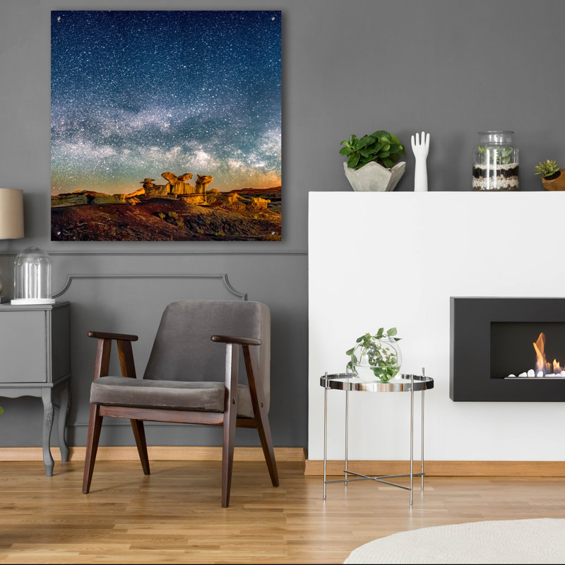 «Bisti Badlands Hoodoos Under New Mexico Starry Night Square» par Lena Owens, H 36 po x l 36 po x P 0,2 po