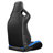 2PC Universal Bucket Racing Seats Blue Stitch Blue PVC Leather Reclinable Carbon Look Leather Back With Adjustor Slider(Not Including Seat Bracket ) 1 Box Of 2 Pieces