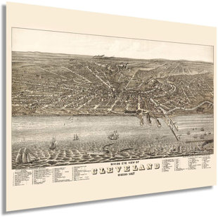 " Vintage 1877 Cleveland Map "