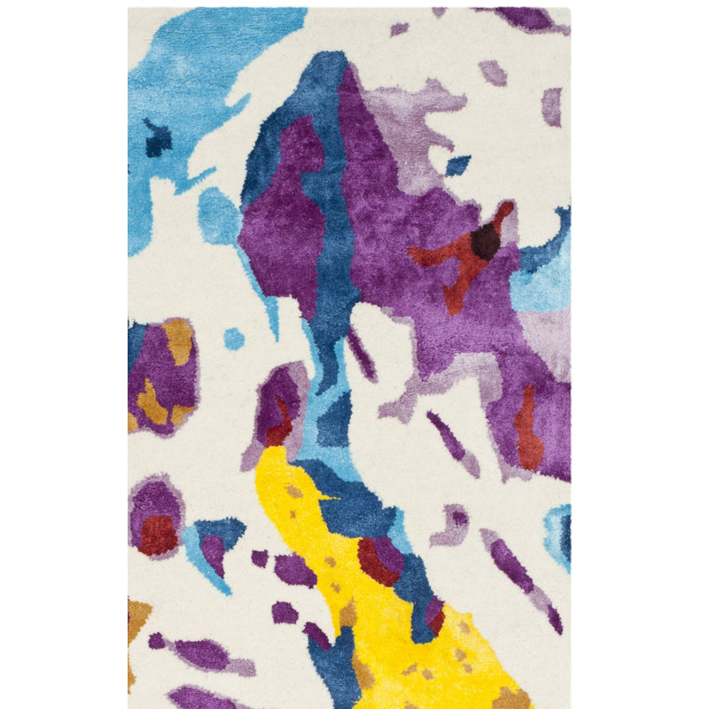 Tapis abstrait en laine touffeté à la main Paradis, Rectangle 5 pi x 8 pi