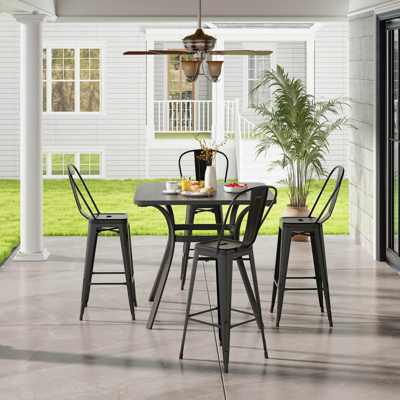 Tabouret de bar 30 po Amira, Noir