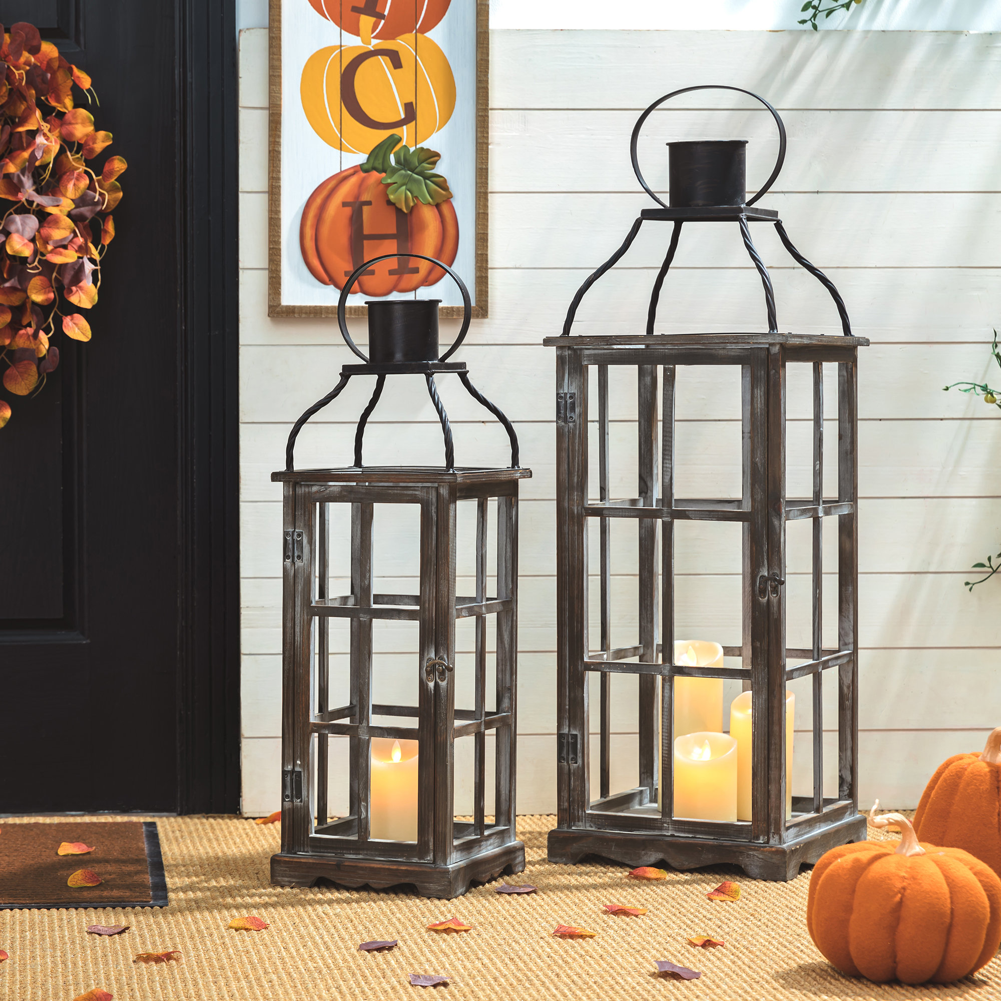 Laurel Foundry Modern Farmhouse® 35.50''H Wood Farmhouse Tabletop Lanterns & Reviews | Wayfair
