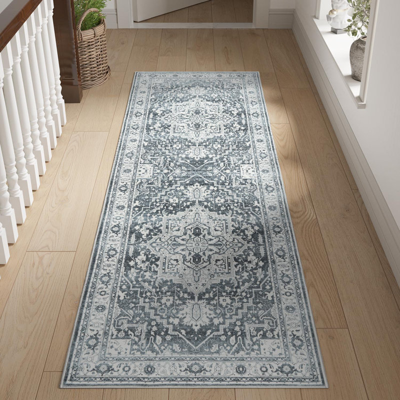 Purrier Chenille Mashine Washable Vintage Indoor Arae Rug with Non-Slip Backing for Bedroom Living Room Kitchen Entryway