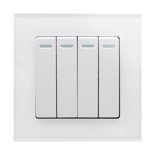 Crystal PG 4 Gang Rocker Light Switch White