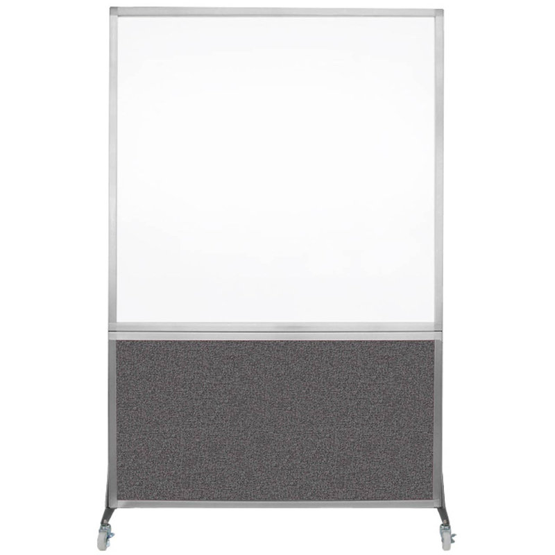 Tableau blanc mobile 6 'de haut DivideWrite, Gris anthracite, H 72 po x l 48 po, Argent