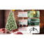 Arbre de Noël 72 pouces 72 pouces avec 300 lumières douces et chaudes, 988 branches, 66 branches de pin, une structure à charnières à installation rapide et un support solide 6 lumières DEL préinstallées