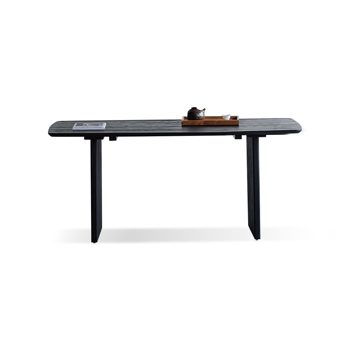 Hokku Designs Black Rectangular Solid wood Butterfly Leaf Dining Table ...