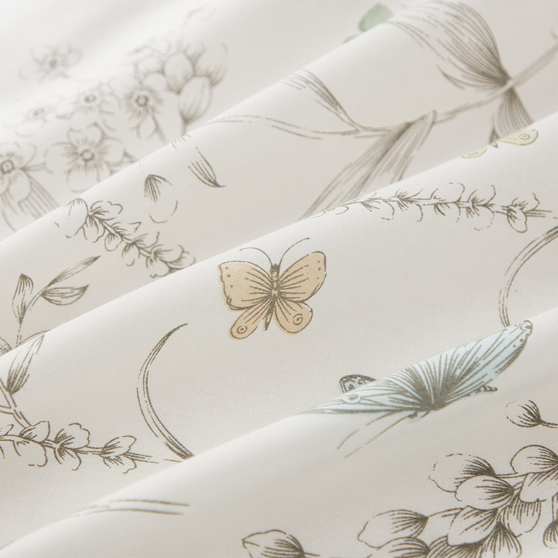 Housse de couette 100% coton Nayoroom SJT-JX, Housse de couette grand et 2 taies d'oreiller stan, Motif floral blanc