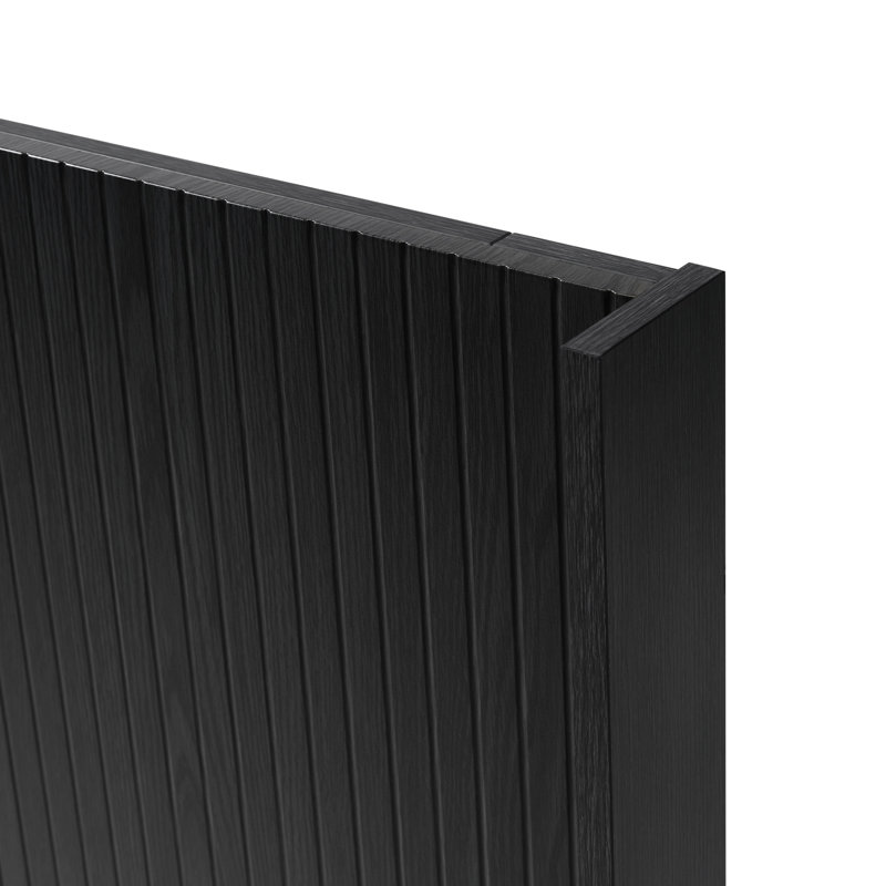 80.2" Wide King Headboard Made Of Wood - Modern Decorative Style, Wall Mounted Fluted Panel Wingback Headboard, Black Color Scheme, Elegant Real Surface, Contemporary 3d Carving Detail, Versatile