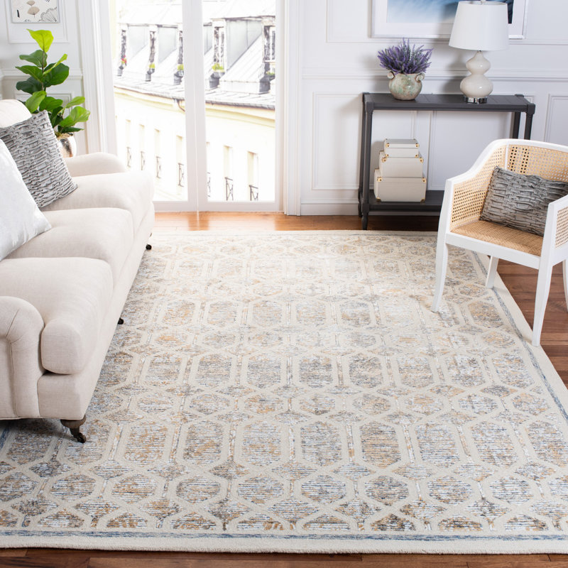 Tapis gris en laine / viscose touffeté à la main Rainey 600, Rectangle 4 pi x 6 pi