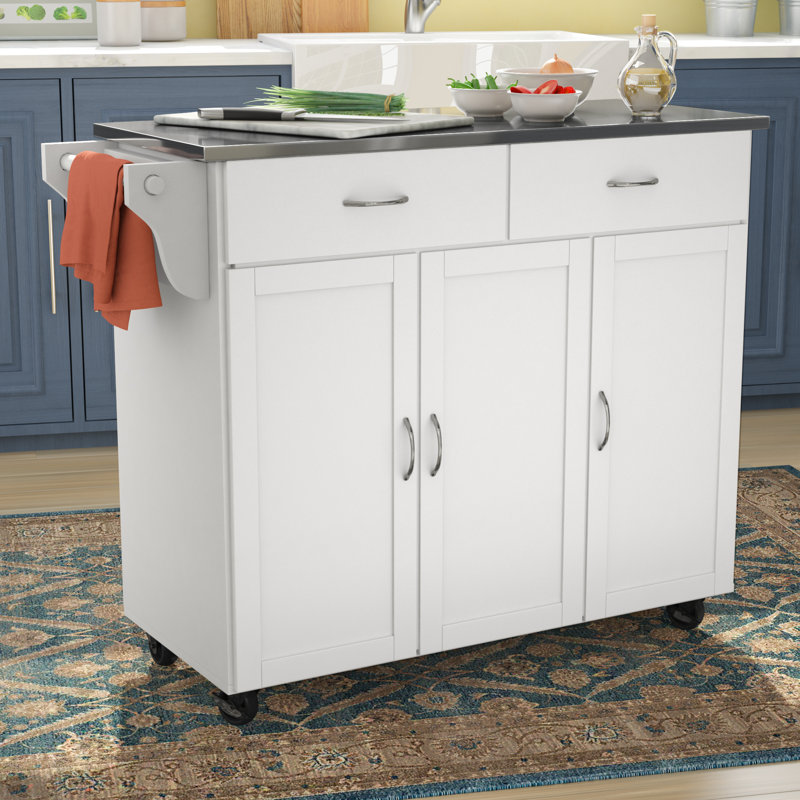 Garrettsville Kitchen Cart, White