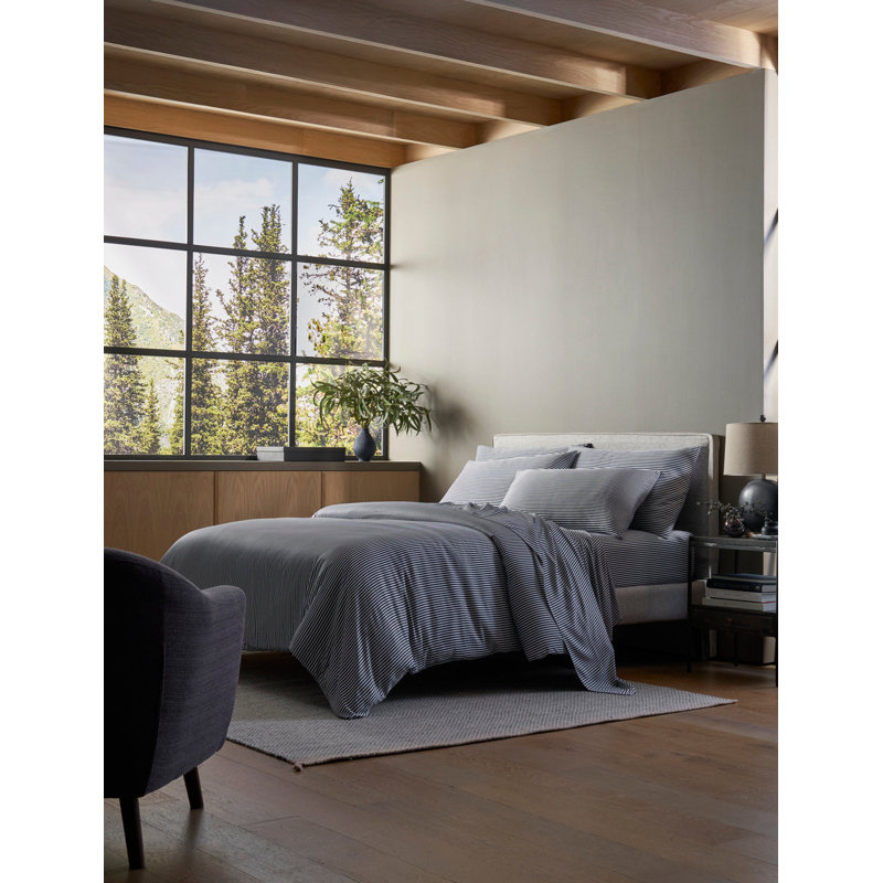Bamboo Duvet Cover, Twin Duvet Cover, Classic Stripe in Pacific