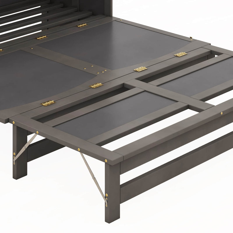 Murphy Bed With Built-In Charging Station, Antique Gray