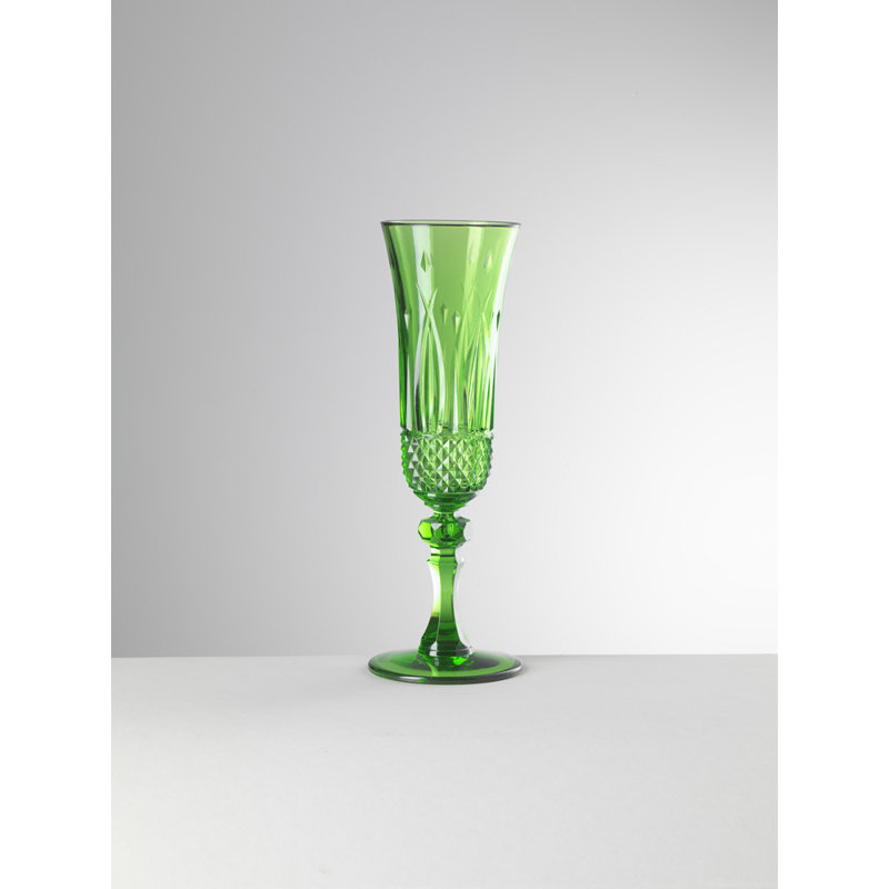 Verre à pied 6 oz Italia Flûte en plastique, Vert