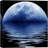 Lune illuminant l'océan bleu X10 sur toile-88363476