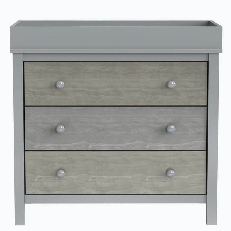 Commode 3 tiroirs, gris