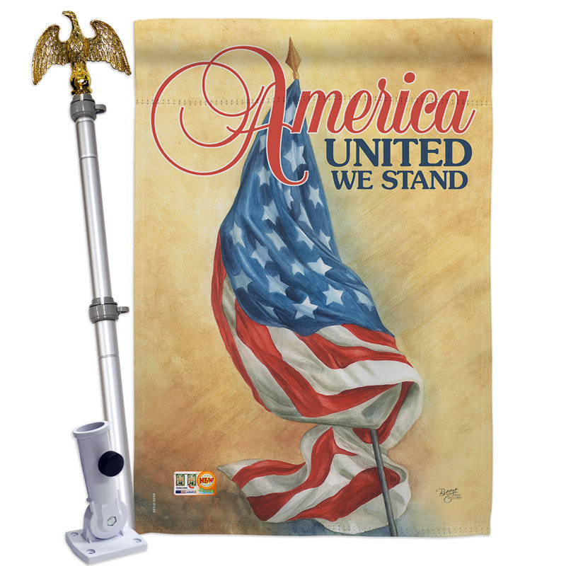 Ensemble de drapeau à 2 côtés en polyester 4 x 3 pi america united
