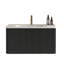 Meuble-lavabo flottant rayé en chêne noir brossé de 30 po avec lavabo en céramique blanche, meuble-lavabo pour salle de bain moderne, lavabo une pièce sans drain, pré-assemblé-1570532180-1570532182