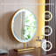 Oil Wax Leather Chic Makeup Table and Vanity Stool Set Premium Faux Leather Vanity Desk with Mirror
