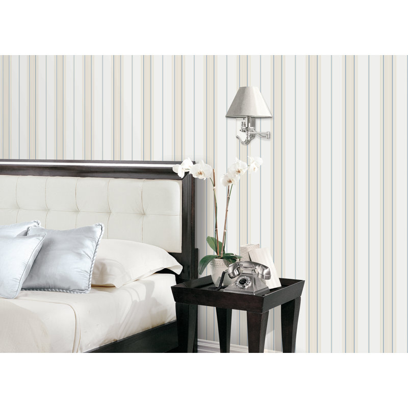 Smart Stripes 2 32.8' L x 21" W Wallpaper Roll, Beige