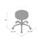 Tabouret pivotant médical Fea, siège rond rembourré gris, base roulante chromée-117561142