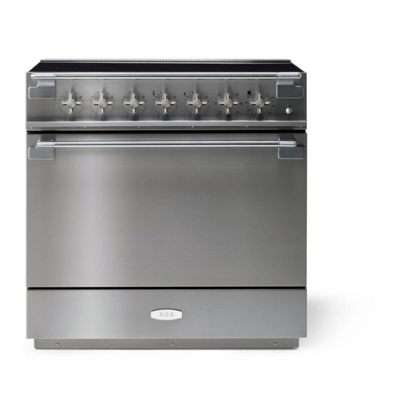 AGA Elise 36"W. 4.5 Cu.Ft. Freestanding Induction Convection Range with Brushed Nickel Trim, Stainless Steel