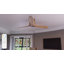 Ventilateur de plafond encastré à DEL à intensité variable en or et en bois de 52 po avec lumière et télécommande