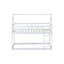 Lit simple superposé au sol en bois d'hévéa simple avec échelle, garde-corps, lit superposé en forme de maison, blanc
