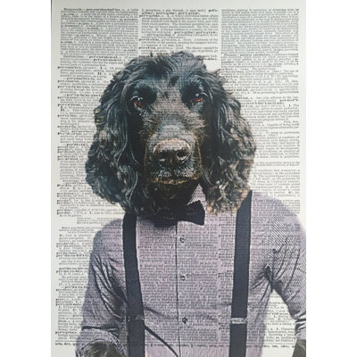 A3 Black Cocker Spaniel Dictionary Print Wall Art – Cocker Spaniel Dog Gift - Humanised Dog Print – Dog In Clothes Wall Art – Quirky Wall Art – Dog Lover Print - No Frame Print