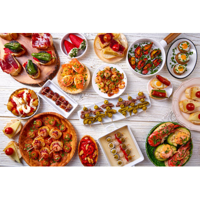 Tapas Mix And Pinchos by LUNAMARINA - Wrapped Canvas Print
