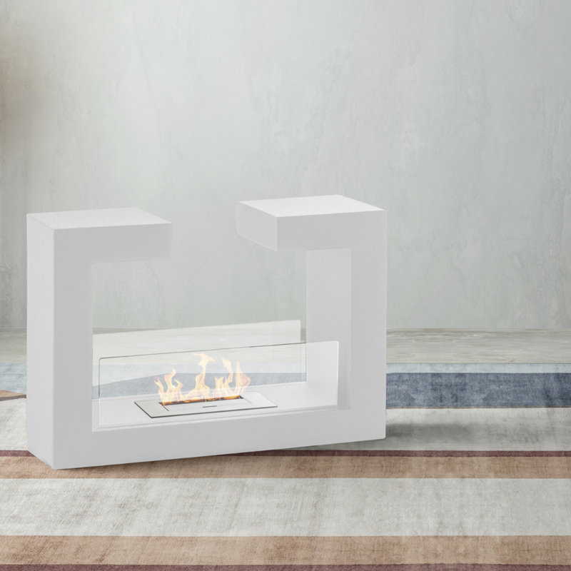Palmieri Metro Lane 78cm W Bio-Ethanol Fireplace, White