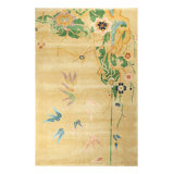 Rug & Kilim’S Chinese Art Deco Style Rug In Gold With Colorful Floral Patterns