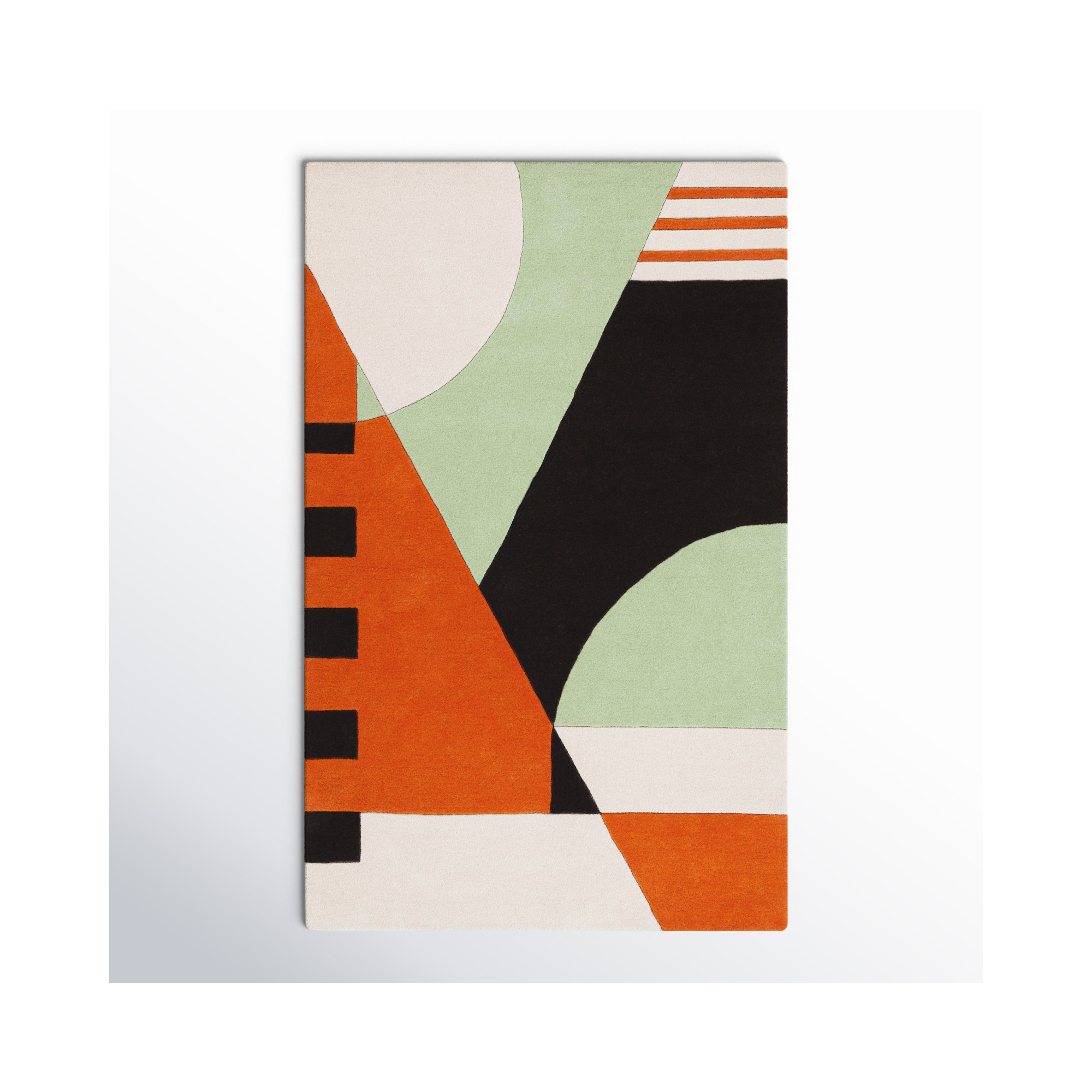 Kazu Handmade Wool Rug, Rectangle 5' x 8'