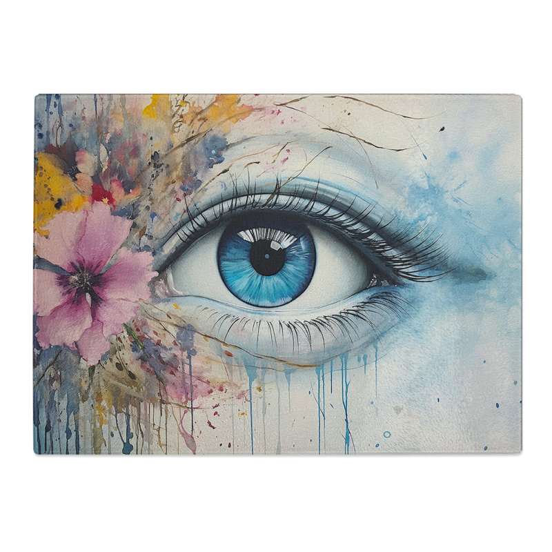 Eye Art Watercolour  Glass Chopping Board