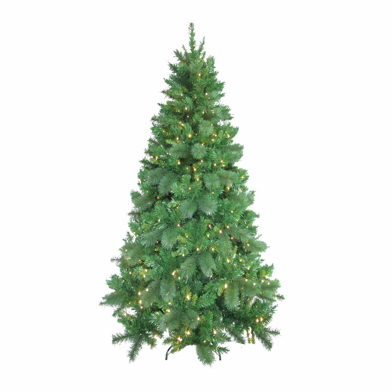 Grand arbre de Noël 9 pi avec 600 lumières DEL blanc chaud