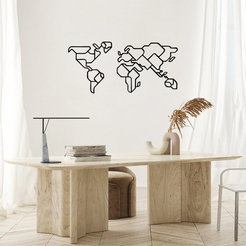 Stylish Black Decorative Metal Wall Accessory, 22.0 x 47.2 inches | 100% Metal Construction, Thickness: 0.6 inches | Perfect for Modern Home Decor, Durable & Eye-Catching Design for Any Room