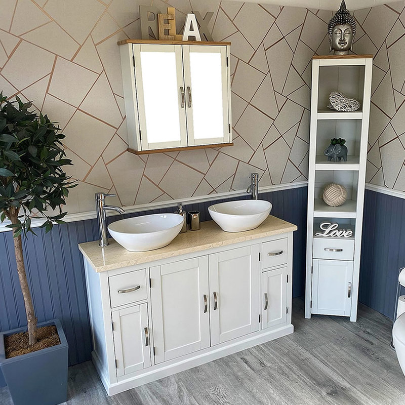 Arcuri 1231 mm Freestanding Double Vanity with Vessel Ceramic Basin
