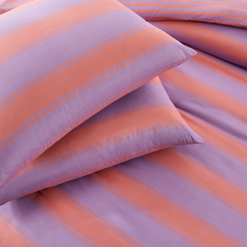 Gale Cabana Stripe Comforter Set, 3, Queen Comforter + 2 Shams, Pink